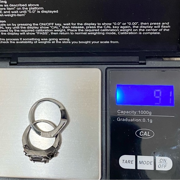 2-pc Black Simulated CZ Stone Engagement Ring Set Size 7 - Picture 13 of 13